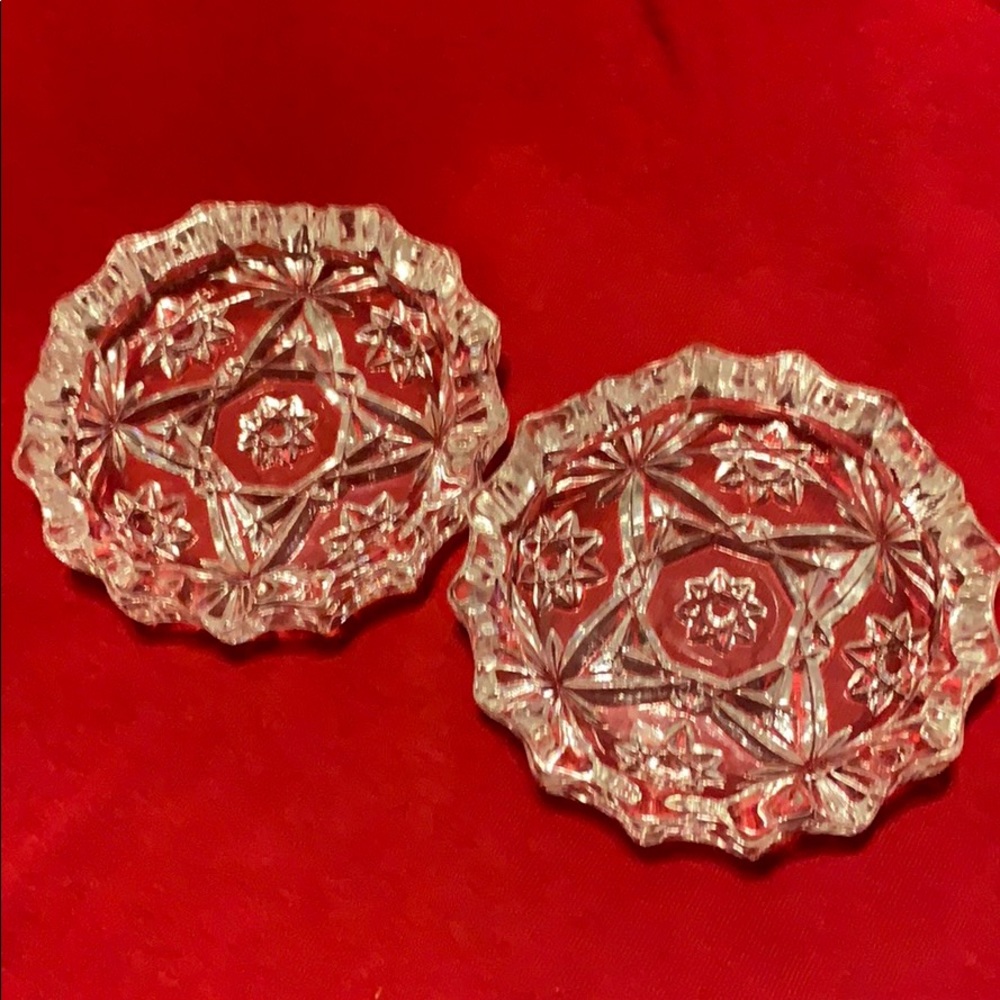 Vintage cut glass ashtray/candle holder